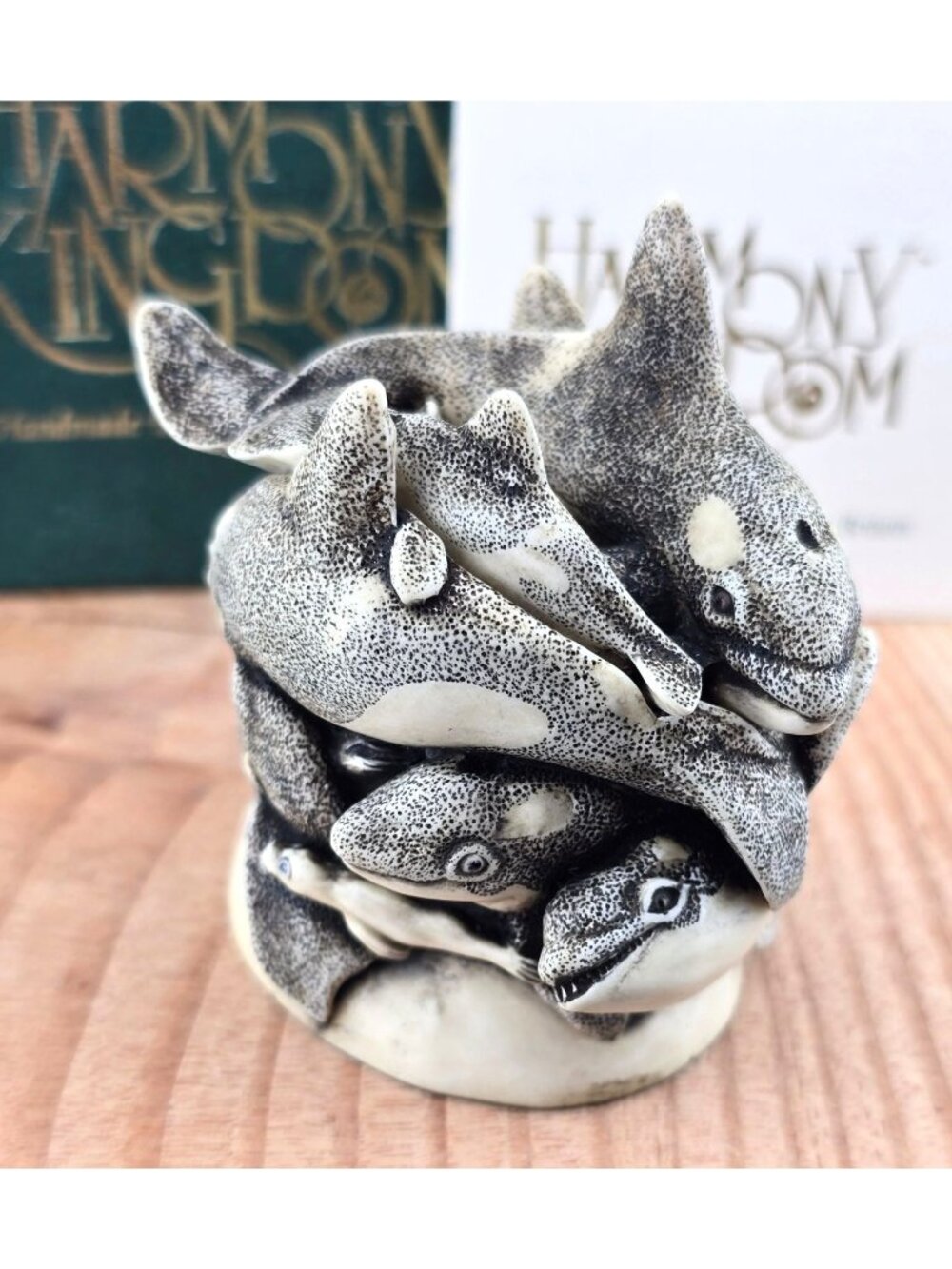 NWB Harmony Kingdom Whale Of A Time 1996 Figurine Handmade Trinket Box England